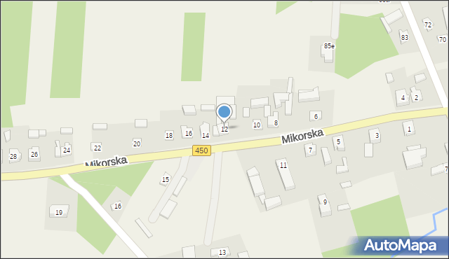 Wyszanów, Mikorska, 12, mapa Wyszanów