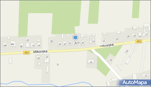 Wyszanów, Mikorska, 28, mapa Wyszanów