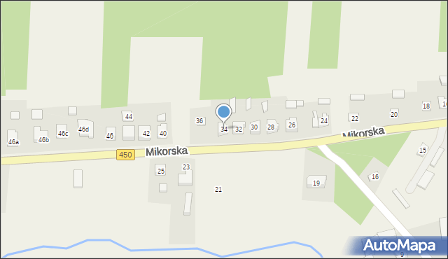 Wyszanów, Mikorska, 34, mapa Wyszanów