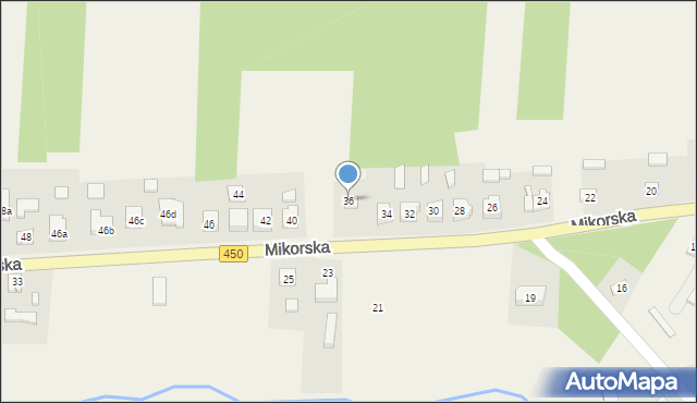 Wyszanów, Mikorska, 36, mapa Wyszanów