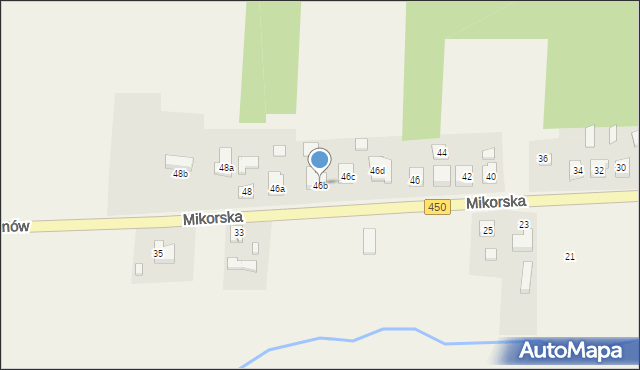 Wyszanów, Mikorska, 46b, mapa Wyszanów