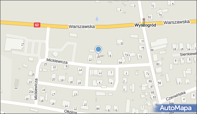 Wyszogród, Mickiewicza Adama, 10, mapa Wyszogród