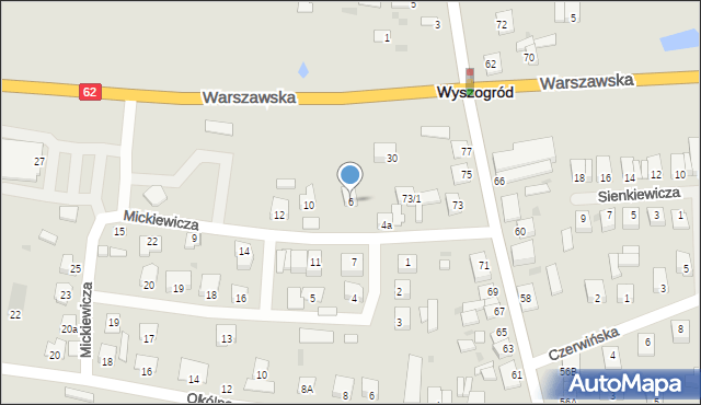 Wyszogród, Mickiewicza Adama, 6, mapa Wyszogród