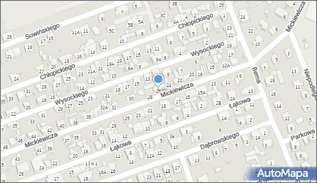 Ząbki, Mickiewicza Adama, 26, mapa Ząbki