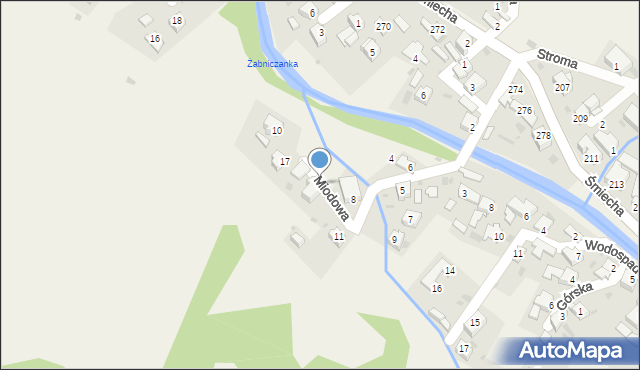 Żabnica, Miodowa, 13, mapa Żabnica