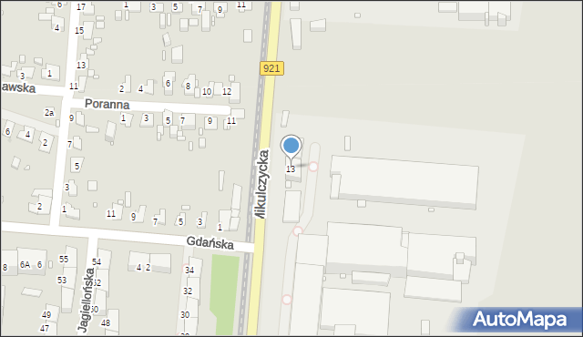 Zabrze, Mikulczycka, 13, mapa Zabrza