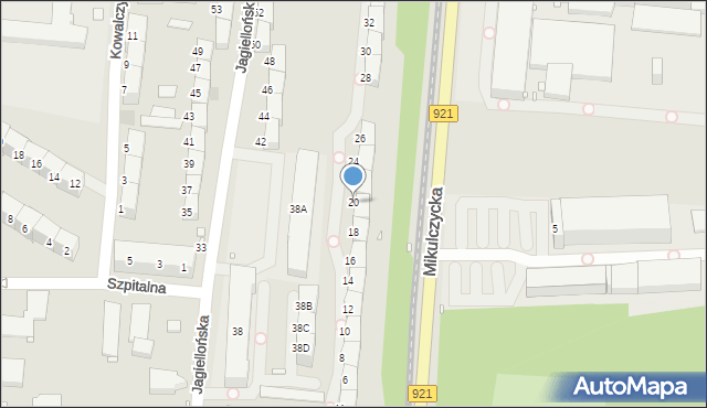 Zabrze, Mikulczycka, 20, mapa Zabrza