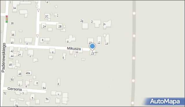 Zabrze, Mikusza Piotra, 13, mapa Zabrza