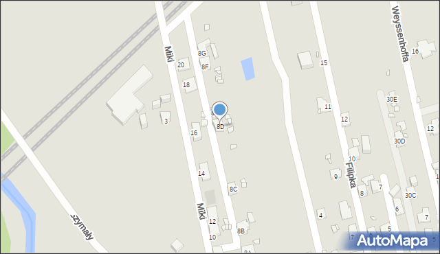 Zabrze, Miki Roberta, 8D, mapa Zabrza