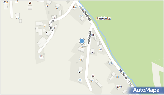 Zagórnik, Miodowa, 6, mapa Zagórnik