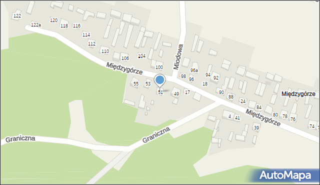 Zajączków, Międzygórze, 51, mapa Zajączków