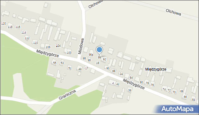 Zajączków, Międzygórze, 94, mapa Zajączków