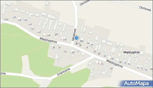 Zajączków, Międzygórze, 98, mapa Zajączków