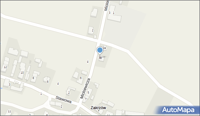 Zakrzów, Mickiewicza Adama, 3B, mapa Zakrzów