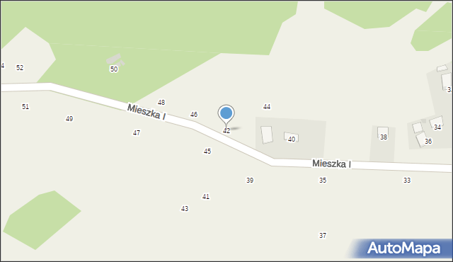 Zalasowa, Mieszka I, 42, mapa Zalasowa