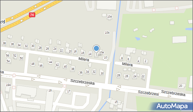 Zamość, Milera Stefana, 12, mapa Zamościa