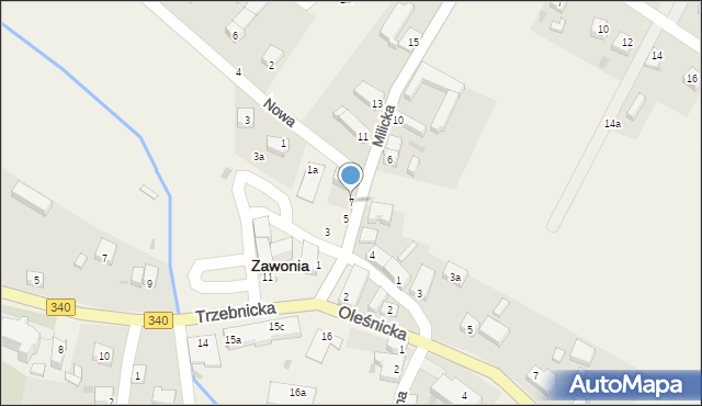 Zawonia, Milicka, 7, mapa Zawonia