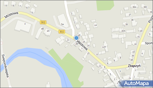 Zbąszyń, Miodowa, 19, mapa Zbąszyń