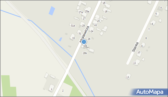 Zelów, Mickiewicza Adama, 28a, mapa Zelów