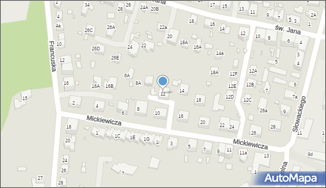 Zgorzelec, Mickiewicza Adama, 12, mapa Zgorzelec