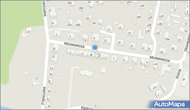 Zgorzelec, Mickiewicza Adama, 1F, mapa Zgorzelec
