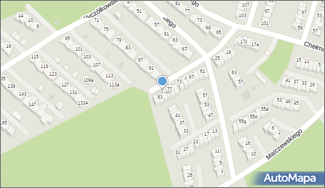 Zielona Góra, Michałowskiego Piotra, 81, mapa Zielona Góra