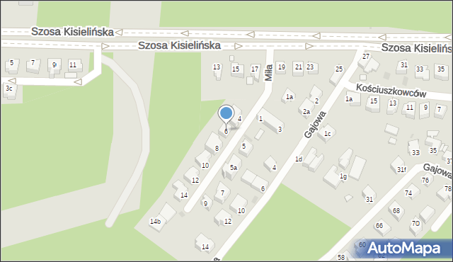 Zielona Góra, Miła, 6, mapa Zielona Góra