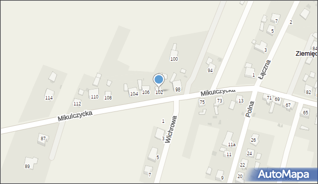 Ziemięcice, Mikulczycka, 102, mapa Ziemięcice