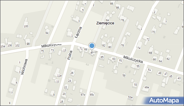 Ziemięcice, Mikulczycka, 67, mapa Ziemięcice