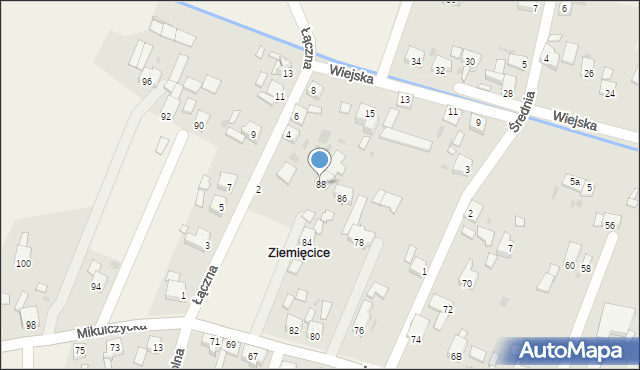 Ziemięcice, Mikulczycka, 88, mapa Ziemięcice