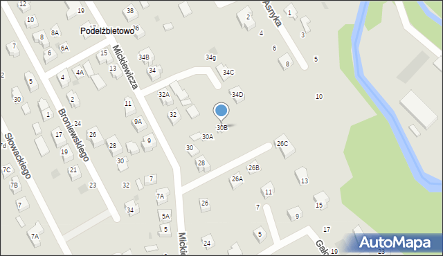 Żukowo, Mickiewicza Adama, 30B, mapa Żukowo