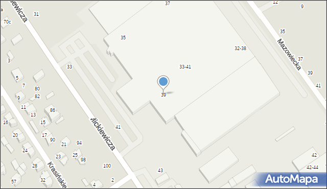 Żyrardów, Mickiewicza Adama, 39, mapa Żyrardów