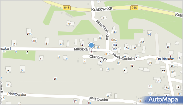 Żywiec, Mieszka I, 1, mapa Żywiec