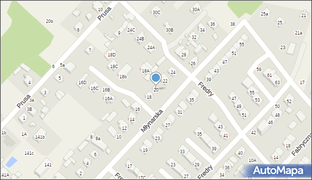 Andrespol, Młynarska, 20, mapa Andrespol