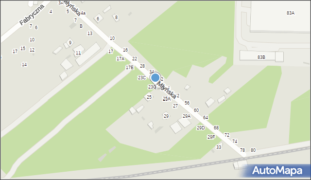 Biała Podlaska, Młyńska, 23H, mapa Białej Podlaskiej