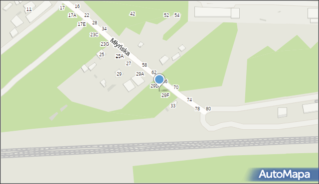 Biała Podlaska, Młyńska, 29E, mapa Białej Podlaskiej