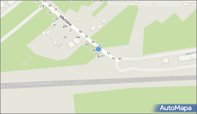 Biała Podlaska, Młyńska, 33, mapa Białej Podlaskiej