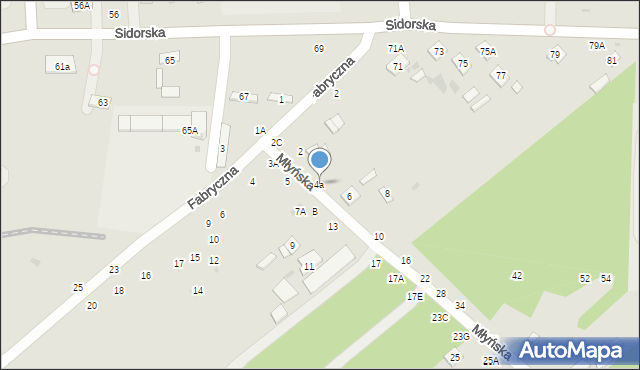 Biała Podlaska, Młyńska, 4a, mapa Białej Podlaskiej