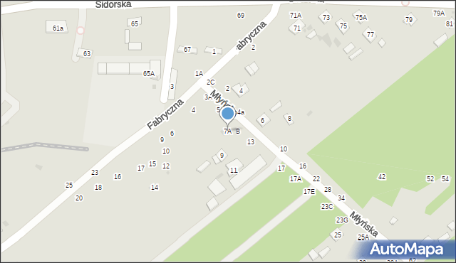 Biała Podlaska, Młyńska, 7A, mapa Białej Podlaskiej