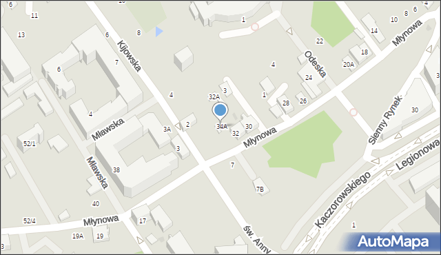 Białystok, Młynowa, 34A, mapa Białegostoku