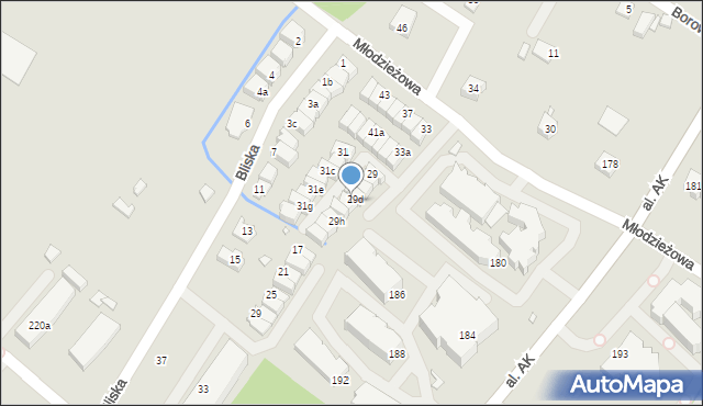 Bielsko-Biała, Młodzieżowa, 29e, mapa Bielsko-Białej