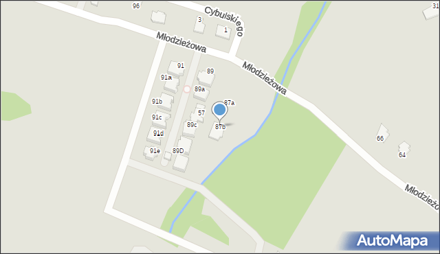 Bielsko-Biała, Młodzieżowa, 87b, mapa Bielsko-Białej