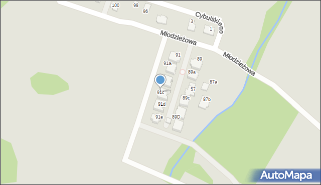 Bielsko-Biała, Młodzieżowa, 91c, mapa Bielsko-Białej