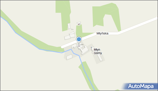 Bieńkowice, Młyńska, 11, mapa Bieńkowice