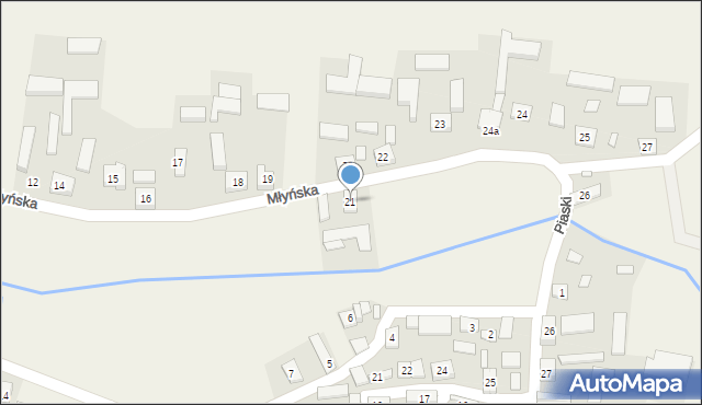 Bodzanowice, Młyńska, 21, mapa Bodzanowice