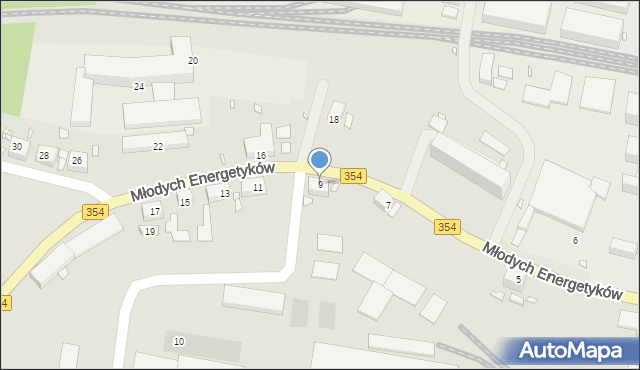 Bogatynia, Młodych Energetyków, 9, mapa Bogatynia