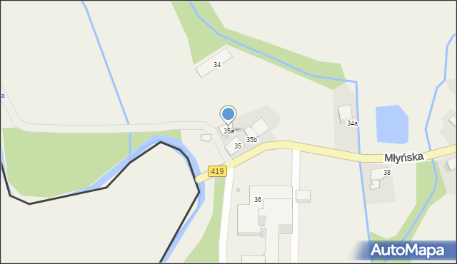 Branice, Młyńska, 35a, mapa Branice