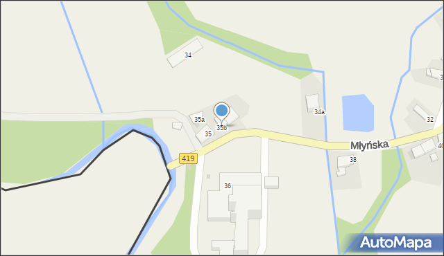 Branice, Młyńska, 35b, mapa Branice