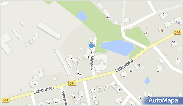 Brodnica, Młyńska, 5, mapa Brodnica