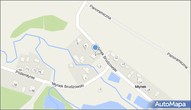 Brudzów, Młynek Brudzowski, 4, mapa Brudzów